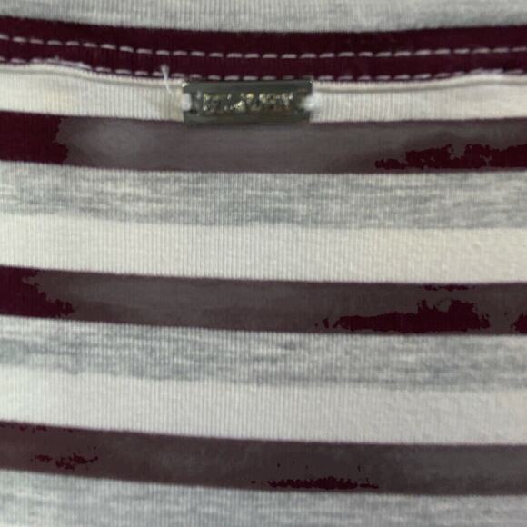 St. John ‎ Long Sleeve Striped Crew Neck Viscose BlendBlouse Career Workwear Med - Picture 7 of 8